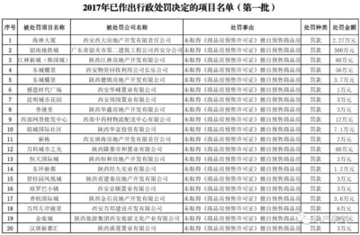 西安公布首批20个被处罚楼盘名单 整顿楼市秩序，保护购房者权益